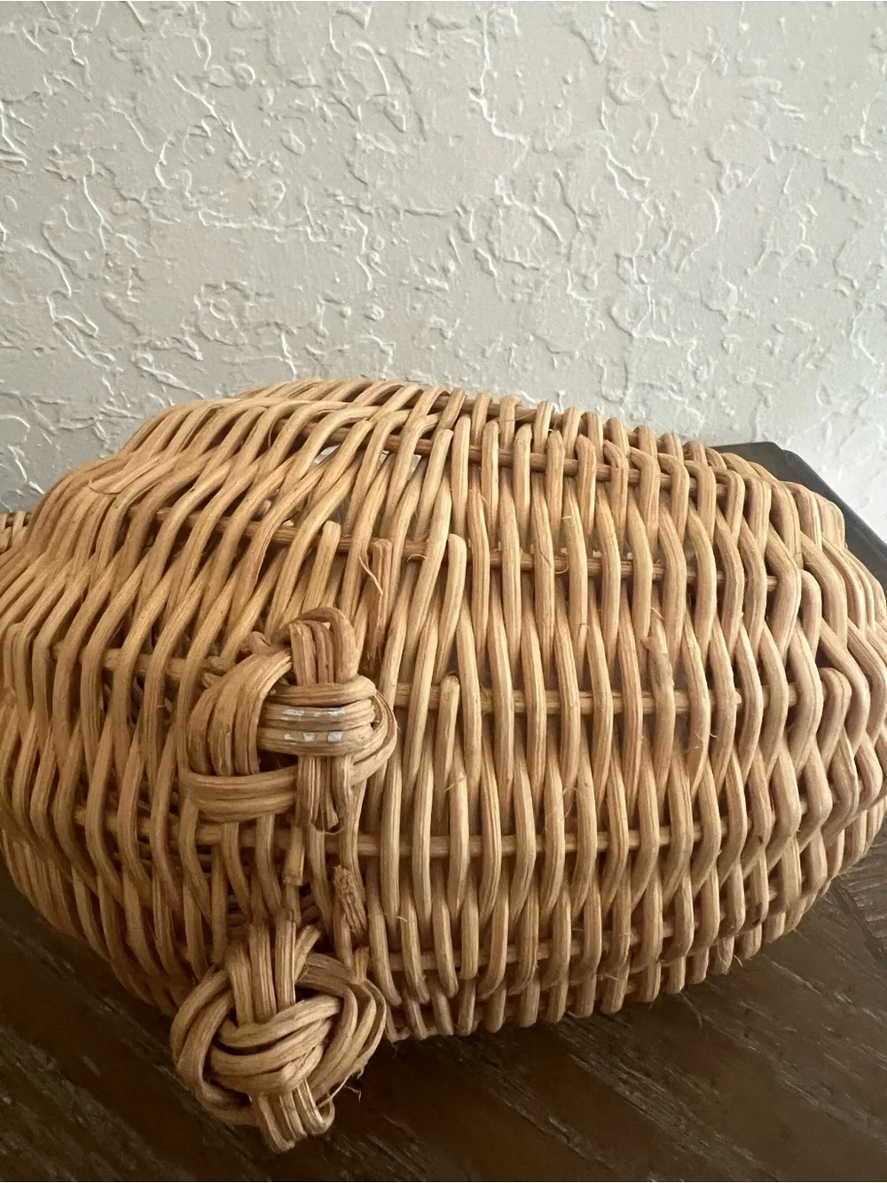 Source Unknown Woven Bunny Basket in Natural and Red